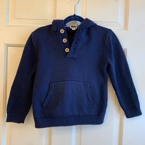 JANIE AND JACK Navy Hooded Sweatshirt, Size 4